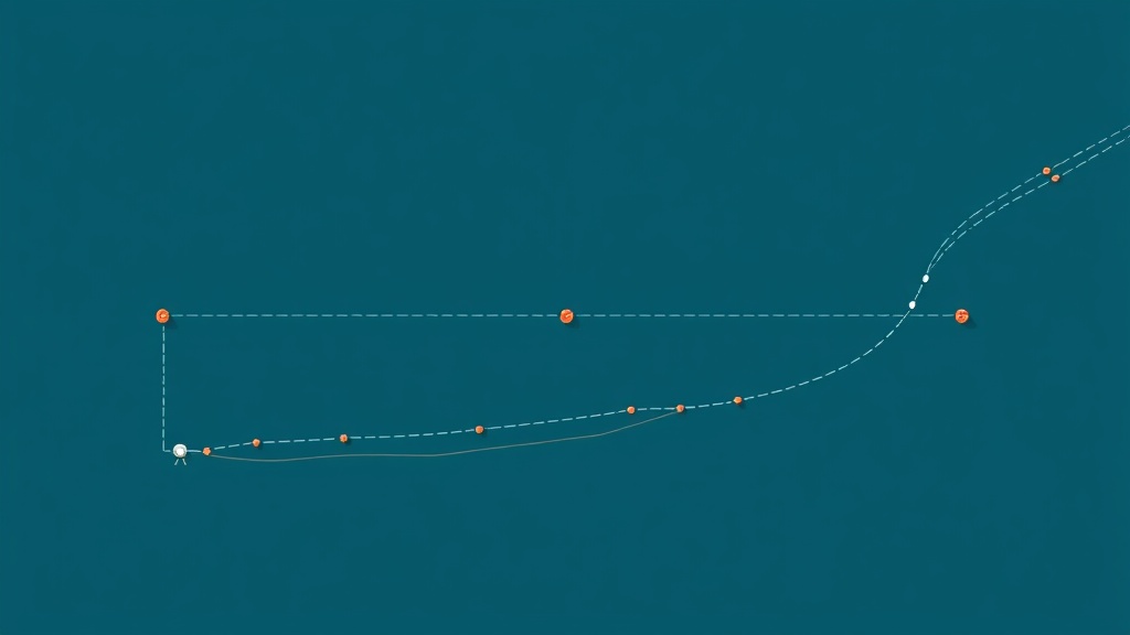 출발선과 마크가 표시된 요트 경기 코스의 구조도
